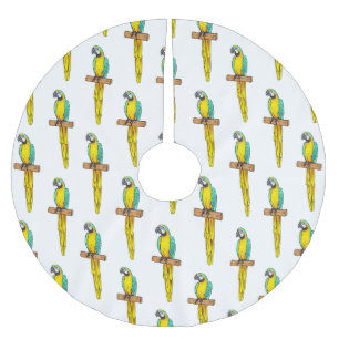 Jupon De Sapin En Polyester Brossé Blue-and-yellow macaw bird cartoon illustration