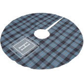 Jupon De Sapin En Polyester Brossé Blue Black Tartan Monogram (Angle)