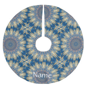 Jupon De Sapin En Polyester Brossé Blue Chakra Kaleidoscope Thunder_Cove