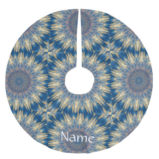 Jupon De Sapin En Polyester Brossé Blue Chakra Kaleidoscope Thunder_Cove (Devant)