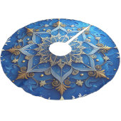 Jupon De Sapin En Polyester Brossé Blue Decorative Tree Skirt (Angle)