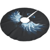 Jupon De Sapin En Polyester Brossé Blue Glowing Angel Wings on black background (Angle)