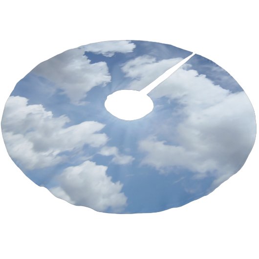 Jupon De Sapin En Polyester Brossé Blue Heaven Nuages + vos idées (Angle)