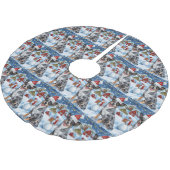 Jupon De Sapin En Polyester Brossé Blue Heeler Chien Winter Wonderland Noël Joie (Angle)