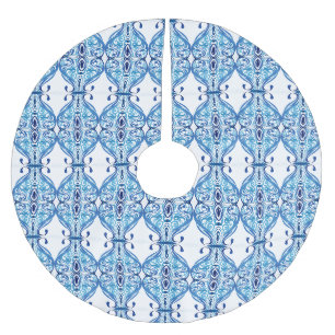 Jupon De Sapin En Polyester Brossé Blue Paisley