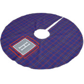 Jupon De Sapin En Polyester Brossé Blue Red Tartan Monogram (Angle)
