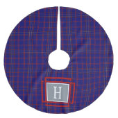 Jupon De Sapin En Polyester Brossé Blue Red Tartan Monogram (Devant)
