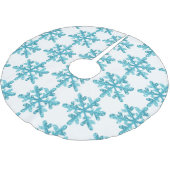 Jupon De Sapin En Polyester Brossé Blue Snowflake Motif moderne Noël (Angle)