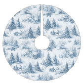 Jupon De Sapin En Polyester Brossé Blue Toile Christmas Pattern  (Devant)