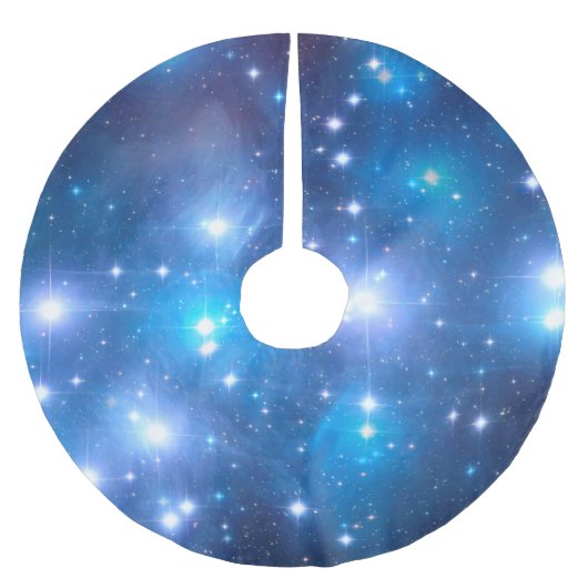 Jupon De Sapin En Polyester Brossé Blue Universe Stars + vos idées (Devant)