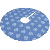 Jupon De Sapin En Polyester Brossé Blue White Holiday Chinoiserie Snowflake (Angle)