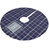 Jupon De Sapin En Polyester Brossé Blue white Tartan Monogram (Angle)