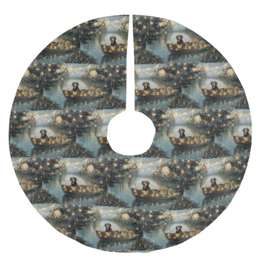 Jupon De Sapin En Polyester Brossé Bluetick Coonhound Noël Festive Voyage (Devant)