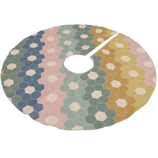 Jupon De Sapin En Polyester Brossé Boho élégant Motif géométrique Bleu vert bleu (Angle)