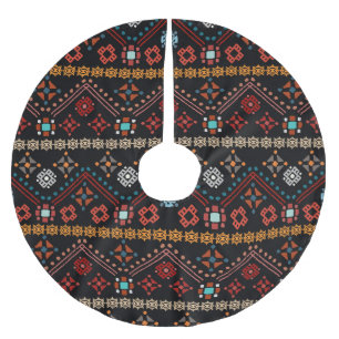 Jupon De Sapin En Polyester Brossé Boho Ethnique : Tribal Coloré Sans Couleur.