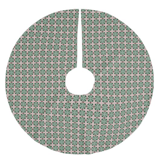 Jupon De Sapin En Polyester Brossé Boho Folk Art Eclectic Retro Motif de Noël (Devant)