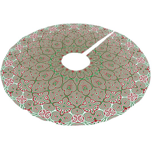 Jupon De Sapin En Polyester Brossé Boho Hippie Funky Trippy Ornate Noël Mandala (Angle)
