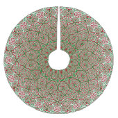 Jupon De Sapin En Polyester Brossé Boho Hippie Funky Trippy Ornate Noël Mandala (Devant)