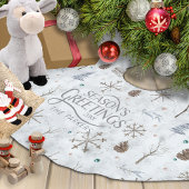 Jupon De Sapin En Polyester Brossé Boho Twigs & Pinecone Christmas ID986