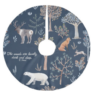 Jupon De Sapin En Polyester Brossé Bois Animaux Jupe d'arbre personnalisée