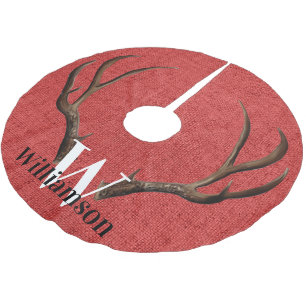 Jupon De Sapin En Polyester Brossé Bois de cerf rustique monogramme nom