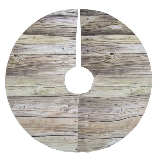 Jupon De Sapin En Polyester Brossé Bois rustique Treeskirt (Devant)
