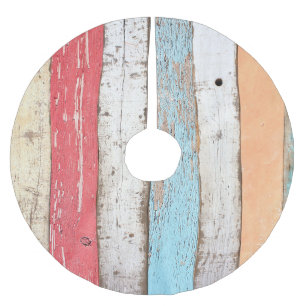 Jupon De Sapin En Polyester Brossé Bois vintage : Texture criquée multicolore.