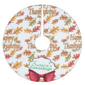 Jupon De Sapin En Polyester Brossé Bon thanksgiving Bonnes Fêtes (Devant)