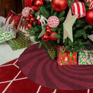 Jupon De Sapin En Polyester Brossé Bonbon torsadé rouge Bourgogne Starburst
