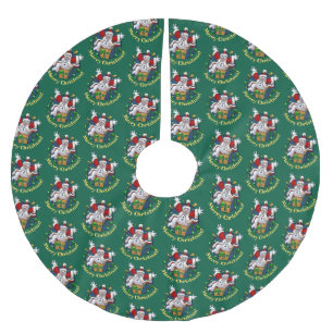 Jupon De Sapin En Polyester Brossé Bonhomme de neige drôle Joyeux Noël Surprise Dessi