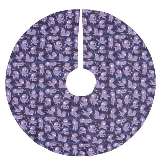 Jupon De Sapin En Polyester Brossé Boo Octopus mignon Violet Enfants Vêtements & Déco (Devant)
