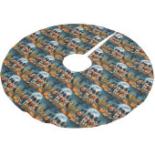 Jupon De Sapin En Polyester Brossé Border Collie Halloween Effrayant (Angle)