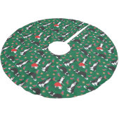 Jupon De Sapin En Polyester Brossé Bordure de Noël Collie verte (Angle)