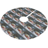 Jupon De Sapin En Polyester Brossé Boston Terrier Caravan Christmas Adventure (Angle)