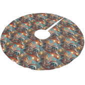 Jupon De Sapin En Polyester Brossé Boston Terrier Dog Roller Dessous de verre Noël (Angle)