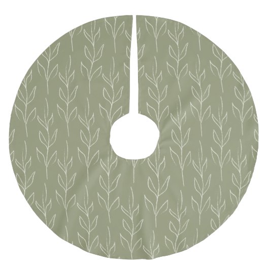 Jupon De Sapin En Polyester Brossé Botanique rustique élégant en Sage Green  (Devant)