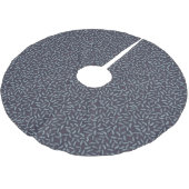 Jupon De Sapin En Polyester Brossé Bouges de pin blanc Plumes Baies blanches Noël (Angle)