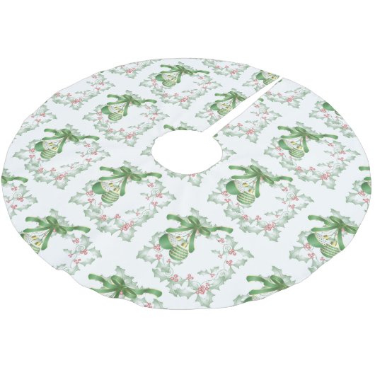 Jupon De Sapin En Polyester Brossé Bouges de rose verte Holly (Angle)