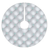 Jupon De Sapin En Polyester Brossé Boule verte Métallique Satin Blanc Mint (Devant)