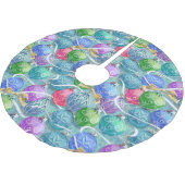 Jupon De Sapin En Polyester Brossé Boules de Noël festives Jupe d'arbre de Noël (Angle)