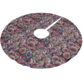 Jupon De Sapin En Polyester Brossé Boules de Noël rouges (Angle)
