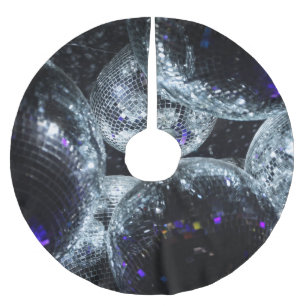 Jupon De Sapin En Polyester Brossé Boules Disco : Atmosphère Fête