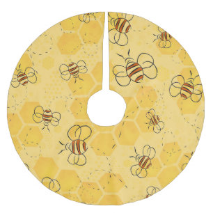 Jupon De Sapin En Polyester Brossé Bourdonnement d'abeilles Abeilles à miel Mignon 
