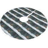 Jupon De Sapin En Polyester Brossé Boxe neige de Noël hiver (Angle)