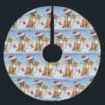 Jupon De Sapin En Polyester Brossé Boxer Chien Winter Wonderland Noël Joie<br><div class="desc">Ce design festif reflète l'esprit joyeux de la période des fêtes, avec un adorable petit portant un chapeau de Père Noël. Le chien est niché dans un pays des merveilles hivernales, avec un bonhomme de neige, un sapin de Noël décoré et des cadeaux joliment emballés. Les flocons de neige tombent...</div>