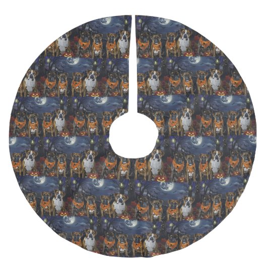 Jupon De Sapin En Polyester Brossé Boxer Halloween Épouvantable (Devant)