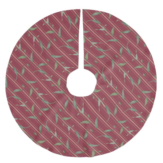 Jupon De Sapin En Polyester Brossé Branche avec feuilles (Devant)
