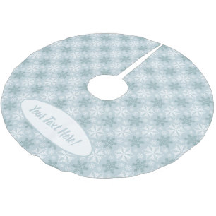 Jupon De Sapin En Polyester Brossé Bright Aqua and Winter White Snowflake Motif