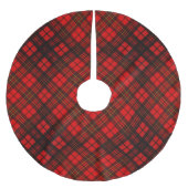 Jupon De Sapin En Polyester Brossé Bright Elegant rouge Noël tartan motif Brushe (Devant)
