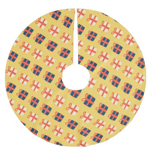 Jupon De Sapin En Polyester Brossé Bright Festive Cadeaux de Noël Motif (Devant)
